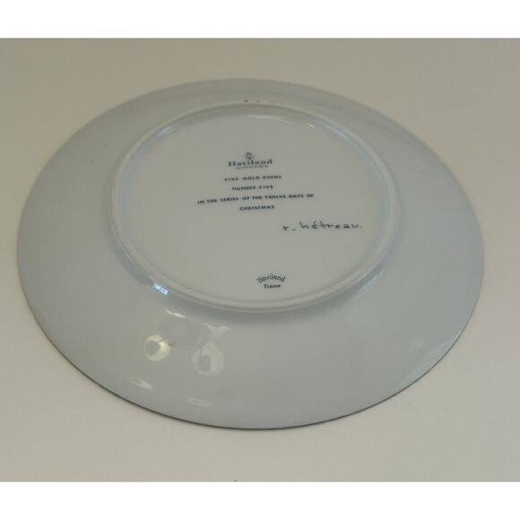 Haviland Limoges The 12 Days Of Christmas Plate Five Gold Rings 1974 Signed - Picture 4 of 6
